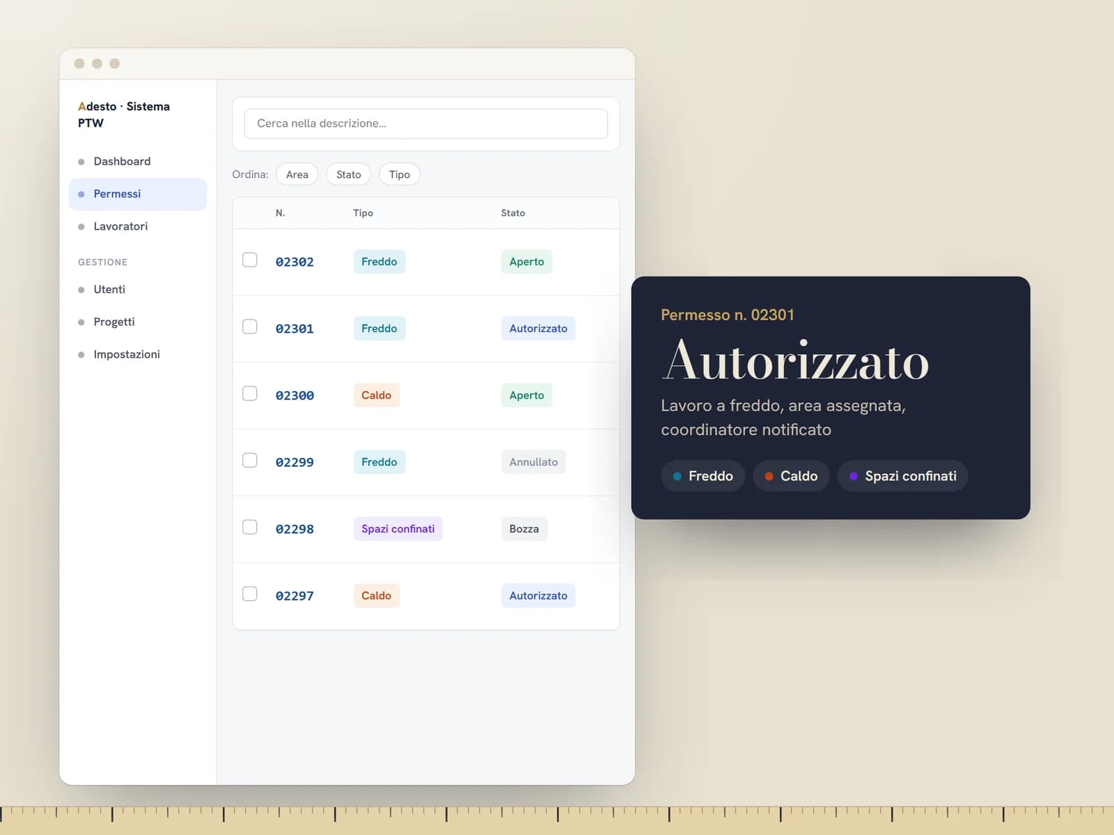 Permessi di lavoro (PTW)